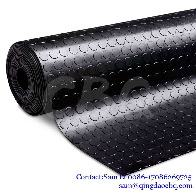 CBQ-PCR, Rubber garage PVC flooring rolls with round dots