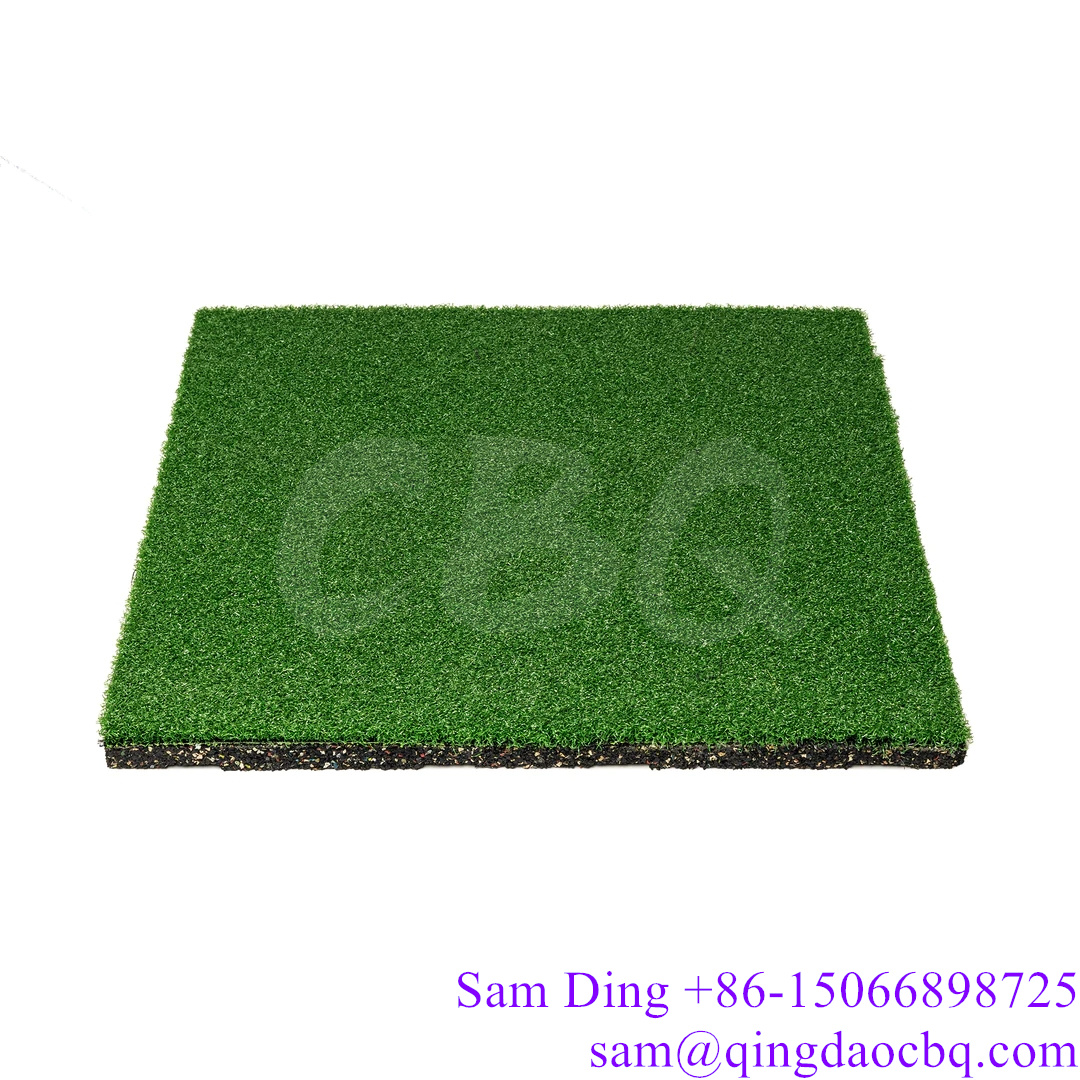 Artificial Turf Tile with 20mm Rubber Underpad - 20