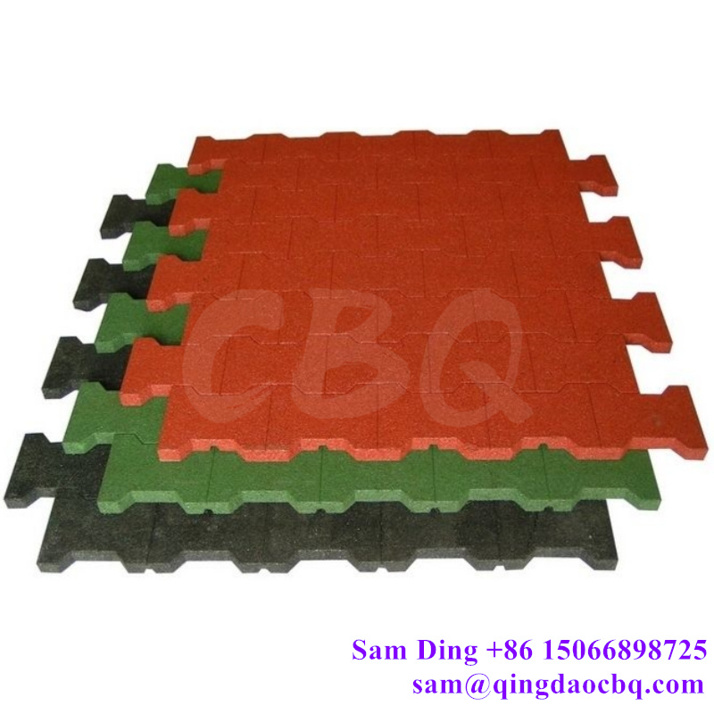 CBQ-BNB, Outdoor Dogbone Shape Rubber Patio Pavers For Horse Stable, Driveway, Walkway, Playground